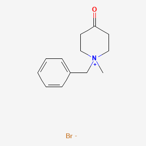 molecular formula C13H18BrNO B8740409 Piperidinium, 1-methyl-4-oxo-1-(phenylmethyl)-, bromide 