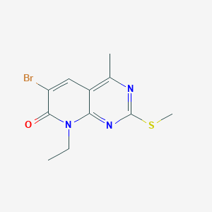molecular formula C11H12BrN3OS B8740547 6-bromo-8-ethyl-4-methyl-2-(methylthio)pyrido[2,3-d]pyrimidin-7(8H)-one 