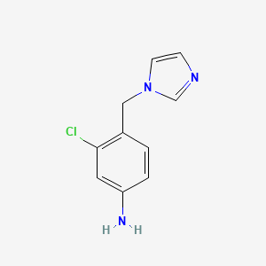 molecular formula C10H10ClN3 B8740916 1-(4-Amino-2-chlorobenzyl)-1H-imidazole 