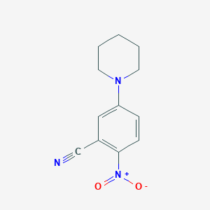 molecular formula C12H13N3O2 B8740935 2-Nitro-5-(piperidin-1-yl)benzonitrile CAS No. 13514-94-8