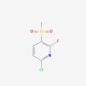 molecular formula C6H5ClFNO2S B8740963 6-Chloro-2-fluoro-3-methanesulfonyl-pyridine 