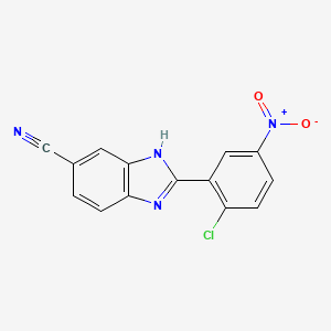 molecular formula C14H7ClN4O2 B8740971 2-(2-Chloro-5-nitrophenyl)-1H-benzimidazole-6-carbonitrile CAS No. 496794-76-4