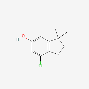 molecular formula C11H13ClO B8740983 7-Chloro-3,3-dimethylindan-5-ol CAS No. 65021-26-3