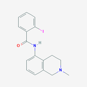 molecular formula C17H17IN2O B8741101 Isoquinoline, 1,2,3,4-tetrahydro-5-(2-iodobenzamido)-2-methyl- CAS No. 37481-44-0