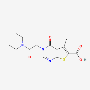 molecular formula C14H17N3O4S B8741114 3-(2-(Diethylamino)-2-oxoethyl)-5-methyl-4-oxo-3,4-dihydrothieno[2,3-d]pyrimidine-6-carboxylic acid 
