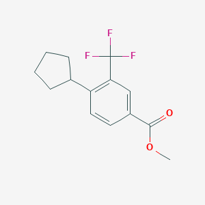 molecular formula C14H15F3O2 B8741201 Methyl 4-cyclopentyl-3-(trifluoromethyl)benzoate 