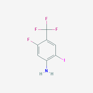 molecular formula C7H4F4IN B8741252 5-Fluoro-2-iodo-4-(trifluoromethyl)aniline 