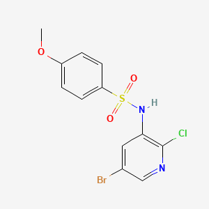molecular formula C12H10BrClN2O3S B8741293 N-(5-bromo-2-chloropyridin-3-yl)-4-methoxybenzenesulfonamide 