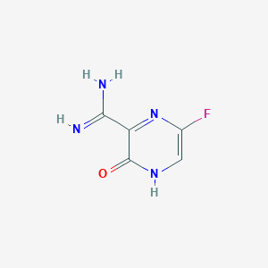 molecular formula C5H5FN4O B8741328 6-Fluoro-3-oxo-3,4-dihydropyrazine-2-carboximidamide 