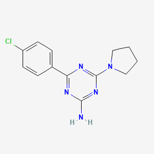 4-(4-Chlorophenyl)-6-(pyrrolidin-1-yl)-1,3,5-triazin-2-amine