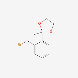 molecular formula C11H13BrO2 B8741376 1,3-Dioxolane, 2-[2-(bromomethyl)phenyl]-2-methyl- CAS No. 150982-69-7