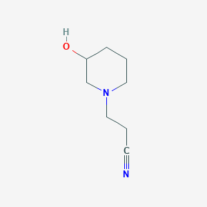 molecular formula C8H14N2O B8741445 3-(3-Hydroxypiperidin-1-yl)propionitrile 