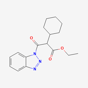 molecular formula C17H21N3O3 B8741517 ethyl 3-(1H-benzotriazol-1-yl)-2-cyclohexyl-3-oxopropanoate 