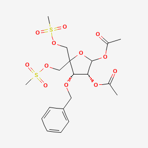 (3R,4S)-4-(Benzyloxy)-5,5-bis(((methylsulfonyl)oxy)methyl)tetrahydrofuran-2,3-diyl diacetate