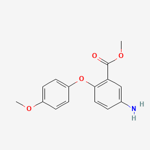 molecular formula C15H15NO4 B8741592 Methyl 5-amino-2-(4-methoxyphenoxy)benzoate 