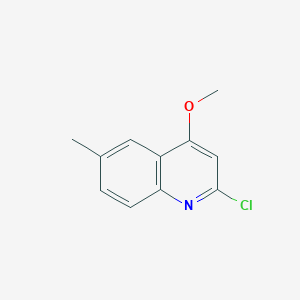 molecular formula C11H10ClNO B8741668 2-Chloro-4-methoxy-6-methylquinoline CAS No. 123637-53-6