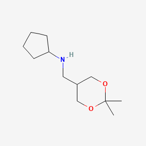 molecular formula C12H23NO2 B8741681 N-[(2,2-dimethyl-1,3-dioxan-5-yl)methyl]cyclopentanamine 