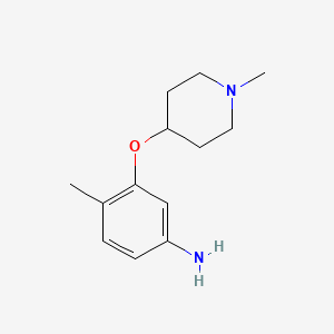 molecular formula C13H20N2O B8742006 4-Methyl-3-[(1-methyl-4-piperidinyl)oxy]aniline CAS No. 790667-72-0