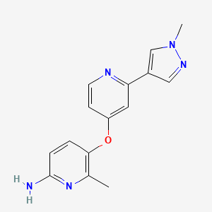 molecular formula C15H15N5O B8742041 6-methyl-5-((2-(1-methyl-1H-pyrazol-4-yl)pyridin-4-yl)oxy)pyridin-2-amine 