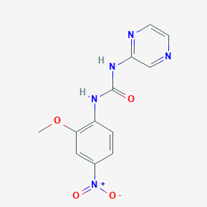 molecular formula C12H11N5O4 B8742267 (2-Methoxy-4-nitrophenyl)-3-pyrazin-2-yl-urea 