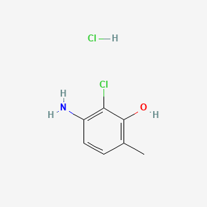 molecular formula C7H9Cl2NO B8742273 Phenol, 3-amino-2-chloro-6-methyl-, hydrochloride CAS No. 80419-48-3