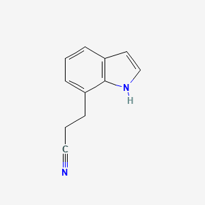 molecular formula C11H10N2 B8742291 1H-Indole-7-propanenitrile 