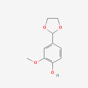 molecular formula C10H12O4 B8742300 4-[1,3]Dioxolan-2-yl-2-methoxyphenol CAS No. 85377-07-7