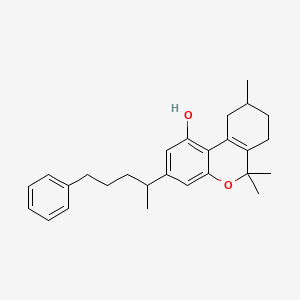 molecular formula C27H34O2 B8742317 7,8,9,10-Tetrahydro-3-(1-methyl-4-phenylbutyl)-6,6,9-trimethyl-6H-dibenzo(b,d)pyran-1-ol CAS No. 54436-95-2