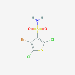 molecular formula C4H2BrCl2NO2S2 B8742361 4-Bromo-2,5-dichloro-thiophene-3-sulfonamide 