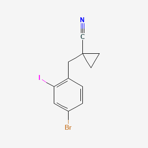 molecular formula C11H9BrIN B8742387 1-(4-Bromo-2-iodobenzyl)cyclopropanecarbonitrile 