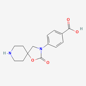 molecular formula C14H16N2O4 B8742418 4-(2-oxo-1-oxa-3,8-diazaspiro[4.5]dec-3-yl)Benzoic acid 