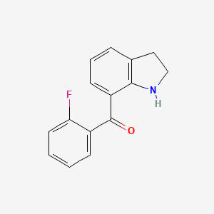 molecular formula C15H12FNO B8742504 (2,3-Dihydro-1H-indol-7-yl)(2-fluorophenyl)methanone CAS No. 126149-53-9