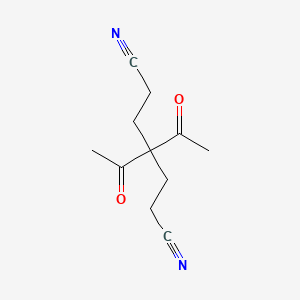 molecular formula C11H14N2O2 B8742538 4,4-Diacetylheptanedinitrile CAS No. 5324-43-6