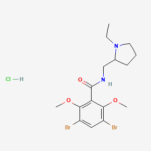 molecular formula C16H23Br2ClN2O3 B8742583 3,5-dibromo-N-[(1-ethylpyrrolidin-1-ium-2-yl)methyl]-2,6-dimethoxybenzamide chloride 