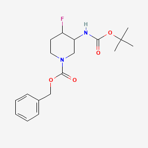 molecular formula C18H25FN2O4 B8742597 Trans-benzyl 3-(tert-butoxycarbonylamino)-4-fluoropiperidine-1-carboxylate 