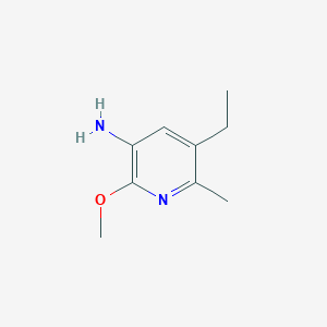 molecular formula C9H14N2O B8742607 2-Methoxy-3-amino-5-ethyl-6-methylpyridine 