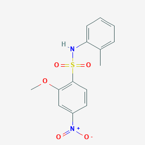 molecular formula C14H14N2O5S B8742615 2-Methoxy-4-nitro-N-o-tolyl-benzenesulfonamide 