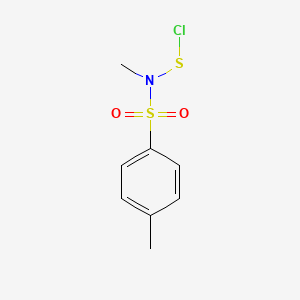 molecular formula C8H10ClNO2S2 B8742632 Amidosulfenyl chloride, methyl((4-methylphenyl)sulfonyl)- CAS No. 52913-45-8