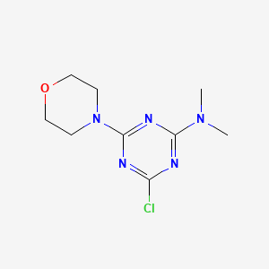 molecular formula C9H14ClN5O B8742738 1,3,5-Triazin-2-amine, 4-chloro-N,N-dimethyl-6-(4-morpholinyl)- CAS No. 97141-48-5