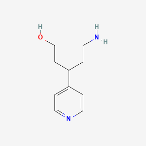 molecular formula C10H16N2O B8742767 5-Amino-3-pyridin-4-ylpentan-1-ol 