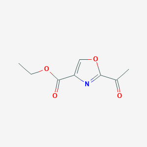 molecular formula C8H9NO4 B8742817 Ethyl 2-acetyloxazole-4-carboxylate 
