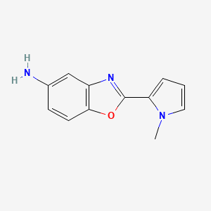 molecular formula C12H11N3O B8742836 5-Amino-2-(1-methyl-2-pyrrolyl)benzoxazole CAS No. 51299-51-5