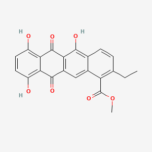 molecular formula C22H16O7 B8742860 Methyl 6,11-dihydro-6,11-dioxo-2-ethyl-5,7,9-trihydroxy-1-naphthacenecarboxylate CAS No. 749-18-8