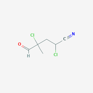 molecular formula C6H7Cl2NO B8742874 2,4-Dichloro-4-methyl-5-oxopentanenitrile CAS No. 90044-00-1