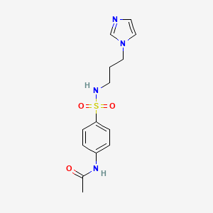 molecular formula C14H18N4O3S B8742966 N-(4-{[3-(1H-imidazol-1-yl)propyl]sulfamoyl}phenyl)acetamide 