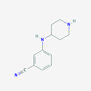 molecular formula C12H15N3 B8743118 3-[(Piperidin-4-yl)amino]benzonitrile CAS No. 923565-71-3