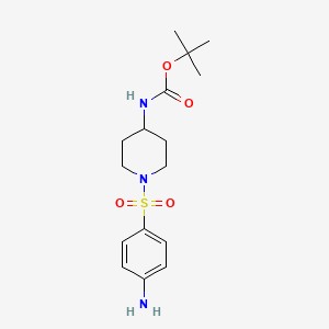 molecular formula C16H25N3O4S B8743184 [1-(4-Amino-benzenesulfonyl)-piperidin-4-yl]-carbamic acid tert-butyl ester 