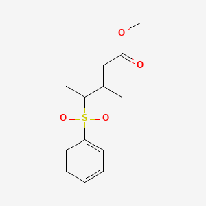 molecular formula C13H18O4S B8743204 4-Benzenesulfonyl-3-methylpentanoic acid methyl ester 