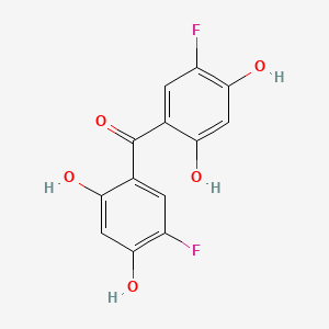 molecular formula C13H8F2O5 B8743212 Methanone, bis(5-fluoro-2,4-dihydroxyphenyl)- CAS No. 430459-44-2