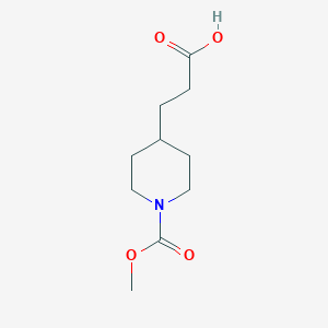 molecular formula C10H17NO4 B8743217 4-Piperidinepropanoic acid, 1-(methoxycarbonyl)- CAS No. 157649-29-1